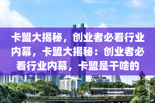 卡盟大揭秘，创业者必看行业内幕，卡盟大揭秘：创业者必看行业内幕，卡盟是干啥的