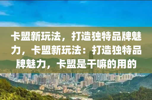 卡盟新玩法，打造独特品牌魅力，卡盟新玩法：打造独特品牌魅力，卡盟是干嘛的用的
