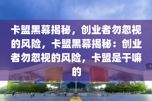 卡盟黑幕揭秘，创业者勿忽视的风险，卡盟黑幕揭秘：创业者勿忽视的风险，卡盟是干嘛的