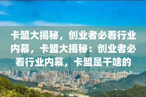 卡盟大揭秘，创业者必看行业内幕，卡盟大揭秘：创业者必看行业内幕，卡盟是干啥的