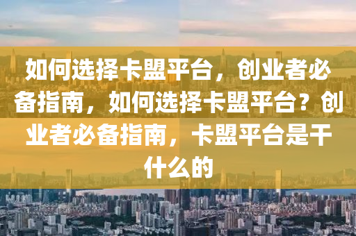 如何选择卡盟平台，创业者必备指南，如何选择卡盟平台？创业者必备指南，卡盟平台是干什么的