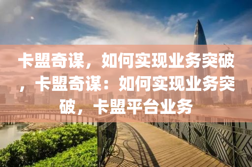 卡盟奇谋，如何实现业务突破，卡盟奇谋：如何实现业务突破，卡盟平台业务