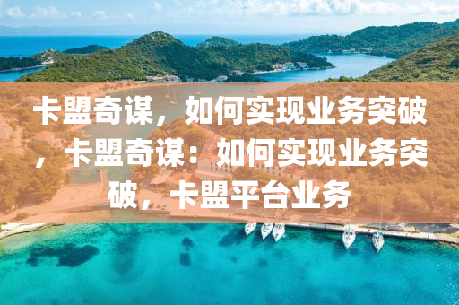 卡盟奇谋，如何实现业务突破，卡盟奇谋：如何实现业务突破，卡盟平台业务