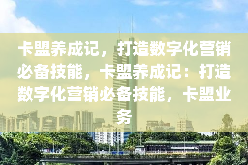 卡盟养成记，打造数字化营销必备技能，卡盟养成记：打造数字化营销必备技能，卡盟业务