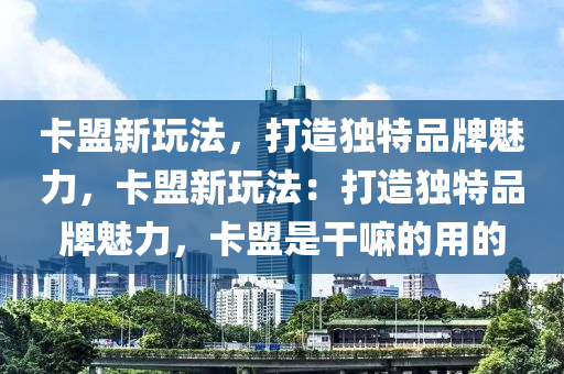 卡盟新玩法，打造独特品牌魅力，卡盟新玩法：打造独特品牌魅力，卡盟是干嘛的用的