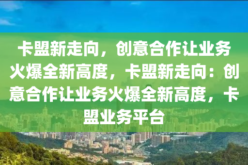 卡盟新走向，创意合作让业务火爆全新高度，卡盟新走向：创意合作让业务火爆全新高度，卡盟业务平台