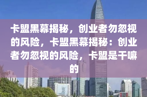 卡盟黑幕揭秘，创业者勿忽视的风险，卡盟黑幕揭秘：创业者勿忽视的风险，卡盟是干嘛的