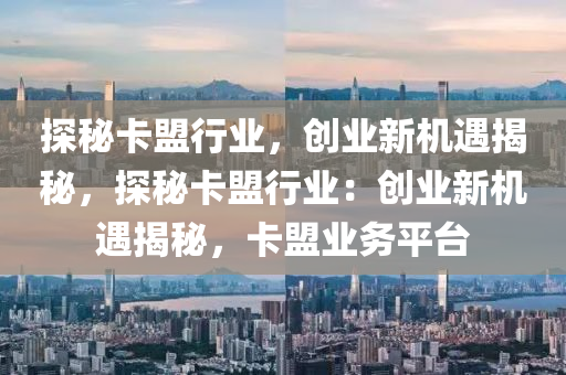 探秘卡盟行业，创业新机遇揭秘，探秘卡盟行业：创业新机遇揭秘，卡盟业务平台