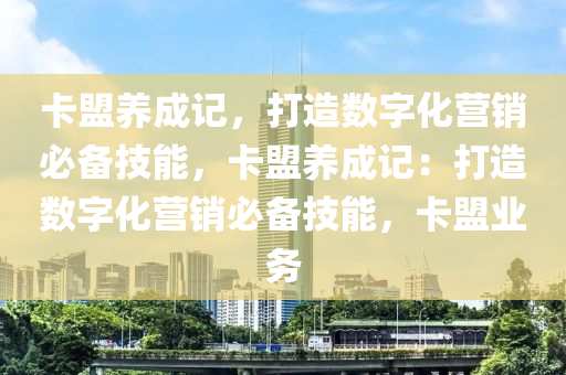 卡盟养成记，打造数字化营销必备技能，卡盟养成记：打造数字化营销必备技能，卡盟业务