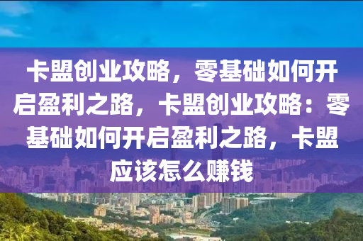 卡盟创业攻略，零基础如何开启盈利之路，卡盟创业攻略：零基础如何开启盈利之路，卡盟应该怎么赚钱