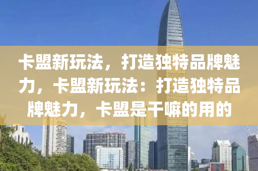 卡盟新玩法，打造独特品牌魅力，卡盟新玩法：打造独特品牌魅力，卡盟是干嘛的用的