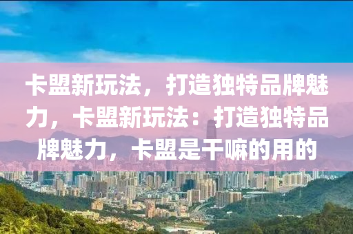 卡盟新玩法，打造独特品牌魅力，卡盟新玩法：打造独特品牌魅力，卡盟是干嘛的用的