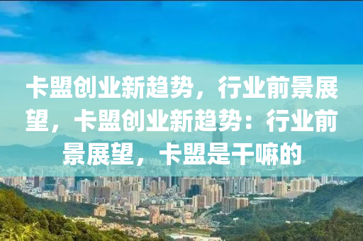 卡盟创业新趋势，行业前景展望，卡盟创业新趋势：行业前景展望，卡盟是干嘛的