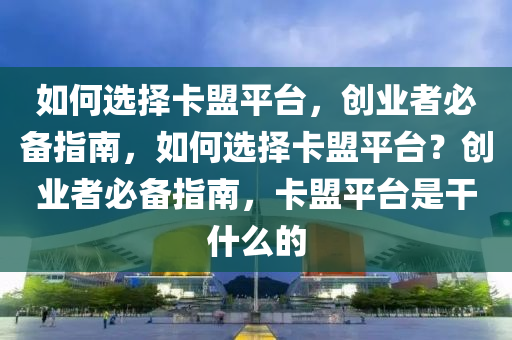 如何选择卡盟平台，创业者必备指南，如何选择卡盟平台？创业者必备指南，卡盟平台是干什么的