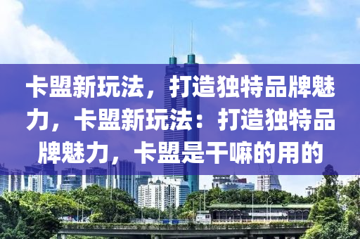 卡盟新玩法，打造独特品牌魅力，卡盟新玩法：打造独特品牌魅力，卡盟是干嘛的用的