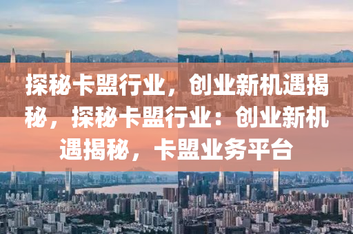 探秘卡盟行业，创业新机遇揭秘，探秘卡盟行业：创业新机遇揭秘，卡盟业务平台