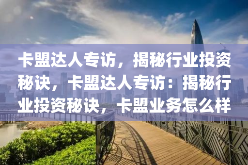 卡盟达人专访，揭秘行业投资秘诀，卡盟达人专访：揭秘行业投资秘诀，卡盟业务怎么样
