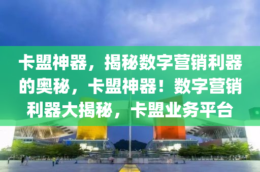 卡盟神器，揭秘数字营销利器的奥秘，卡盟神器！数字营销利器大揭秘，卡盟业务平台