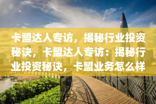 卡盟达人专访，揭秘行业投资秘诀，卡盟达人专访：揭秘行业投资秘诀，卡盟业务怎么样