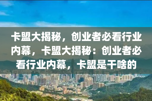 卡盟大揭秘，创业者必看行业内幕，卡盟大揭秘：创业者必看行业内幕，卡盟是干啥的