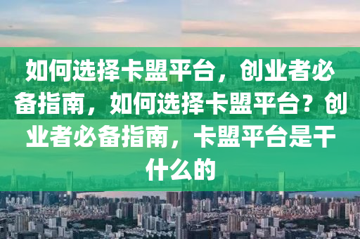 如何选择卡盟平台，创业者必备指南，如何选择卡盟平台？创业者必备指南，卡盟平台是干什么的