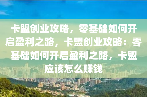 卡盟创业攻略，零基础如何开启盈利之路，卡盟创业攻略：零基础如何开启盈利之路，卡盟应该怎么赚钱
