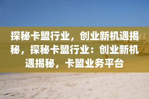 探秘卡盟行业，创业新机遇揭秘，探秘卡盟行业：创业新机遇揭秘，卡盟业务平台