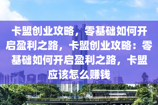 卡盟创业攻略，零基础如何开启盈利之路，卡盟创业攻略：零基础如何开启盈利之路，卡盟应该怎么赚钱