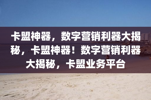 卡盟神器，数字营销利器大揭秘，卡盟神器！数字营销利器大揭秘，卡盟业务平台