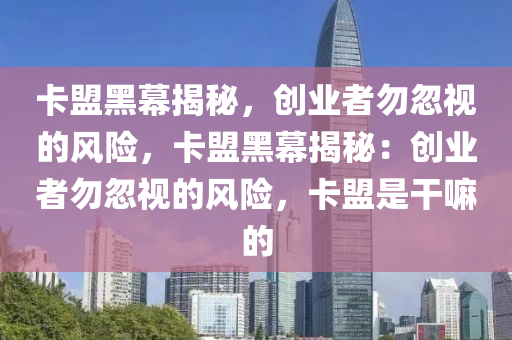 卡盟黑幕揭秘，创业者勿忽视的风险，卡盟黑幕揭秘：创业者勿忽视的风险，卡盟是干嘛的