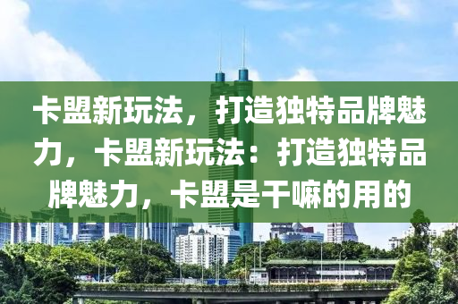 卡盟新玩法，打造独特品牌魅力，卡盟新玩法：打造独特品牌魅力，卡盟是干嘛的用的