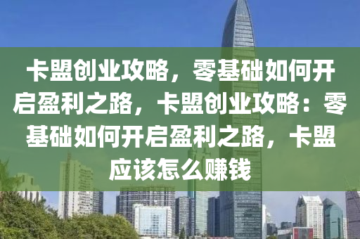 卡盟创业攻略，零基础如何开启盈利之路，卡盟创业攻略：零基础如何开启盈利之路，卡盟应该怎么赚钱